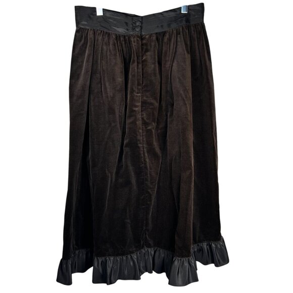 Vintage Panhandle Slim Skirt Velvet Satin Ruffle Western Maxi Boho Rodeo - Picture 3 of 7